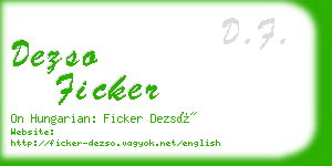 dezso ficker business card